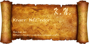 Knarr Nándor névjegykártya
