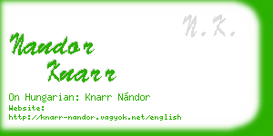 nandor knarr business card